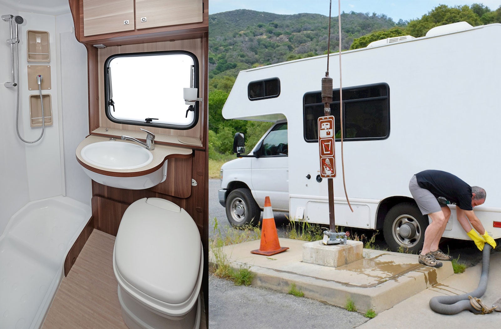 Portable RV/camper toilet and holding tank setup in Cookeville, Tennessee